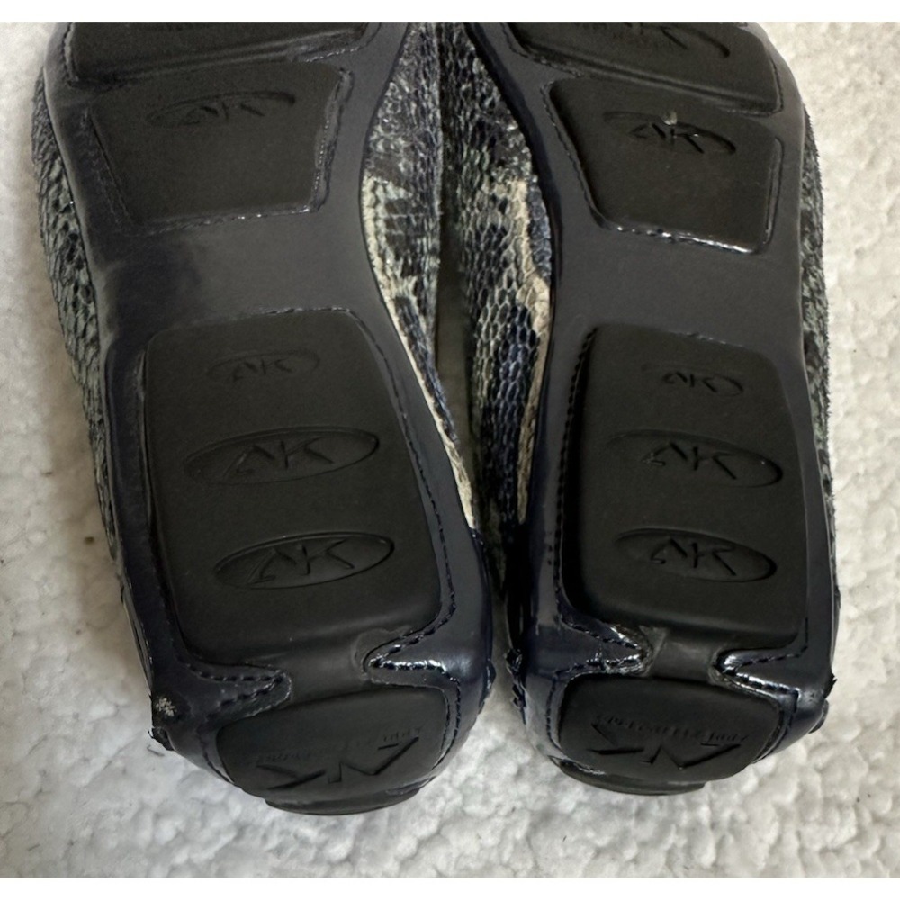 Anne Klein Navy 7.5M Patent Toe/Heel Snakeskin Ballet Flats Comfort Shoe - Picture 5 of 6
